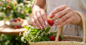 Полуничний манікюр: літній хіт 🍓 Стильні ідеї від мінімалізму до яскравих дизайнів (фото)